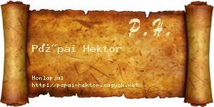 Pápai Hektor névjegykártya